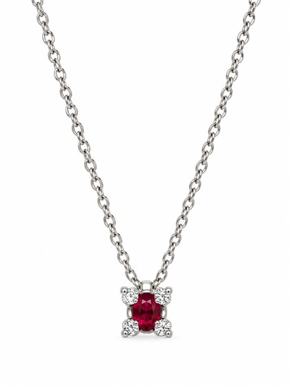Collana Polello Donna in Oro bianco Rubino 0.10 Ct E2968CB1RU - E2968CB1RU